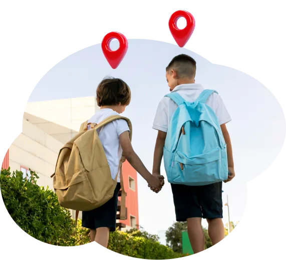 Children walking together to school