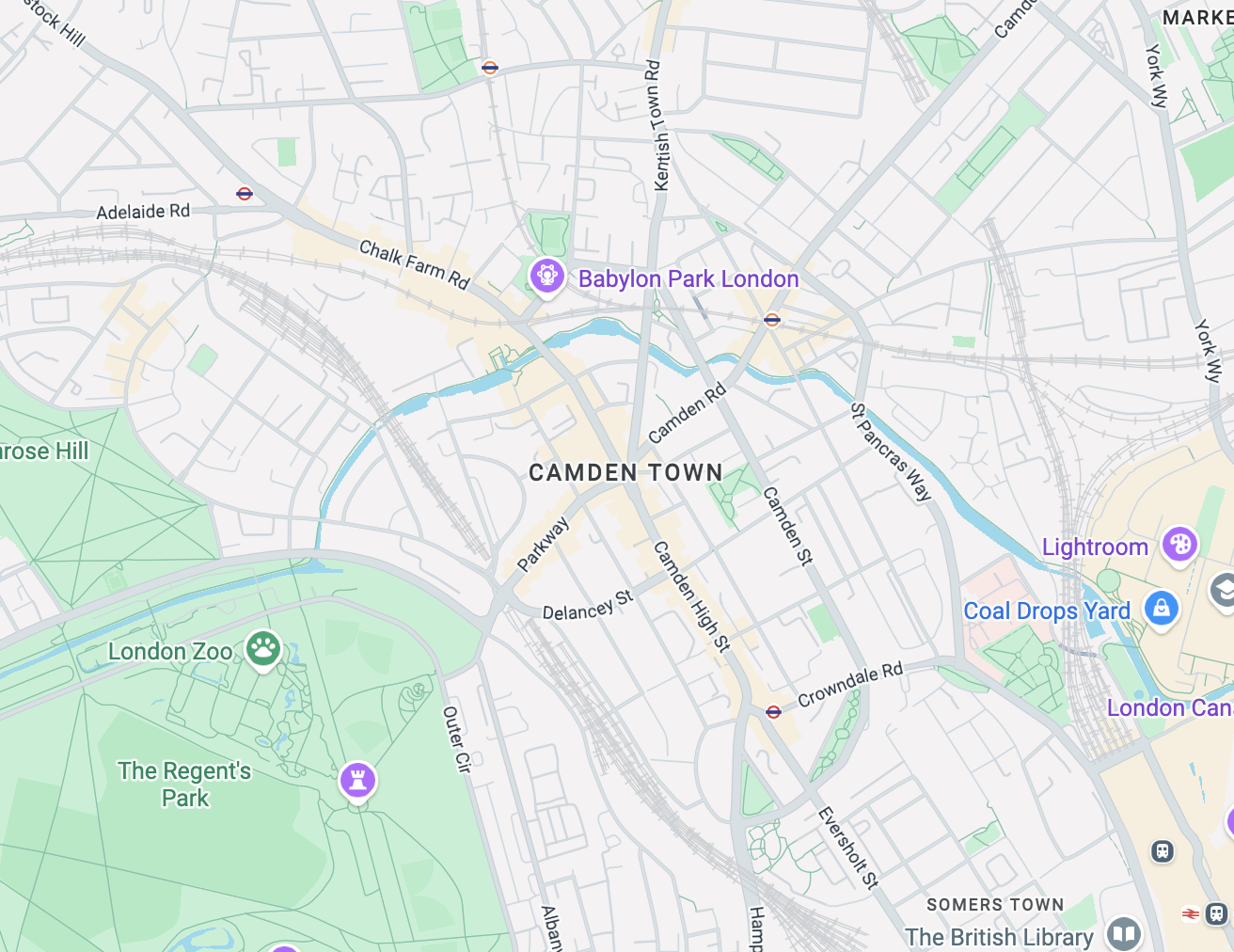 Map of Camden in North London