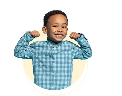 Child Flexing Muscles